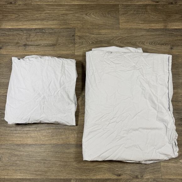 PARACHUTE 100% Percale Cotton Duvet Cover And Fitted Sheet Twin XL - Picture 1 of 10